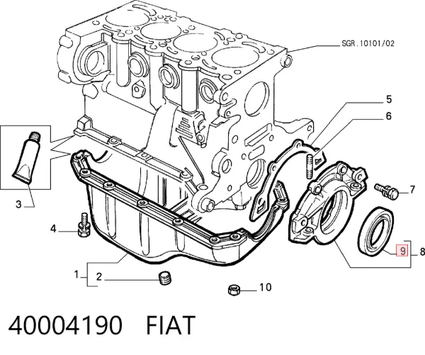 Сальник колінвала задній Fiat Tipo 160
