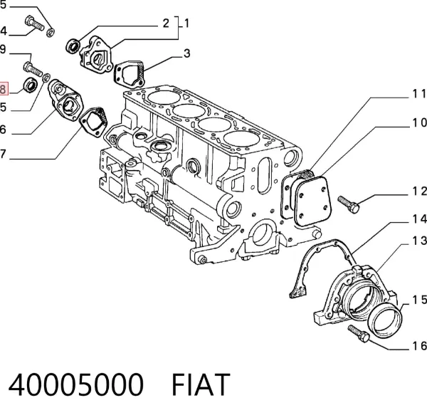 Сальник колінвала задній 40005000 Fiat/Alfa/Lancia