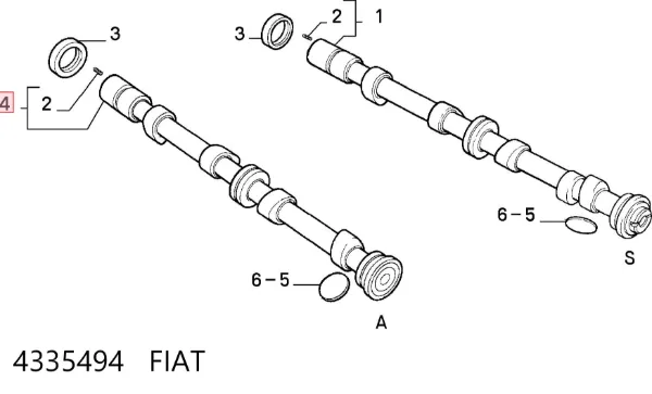 Розподільний вал 4335494 Fiat/Alfa/Lancia