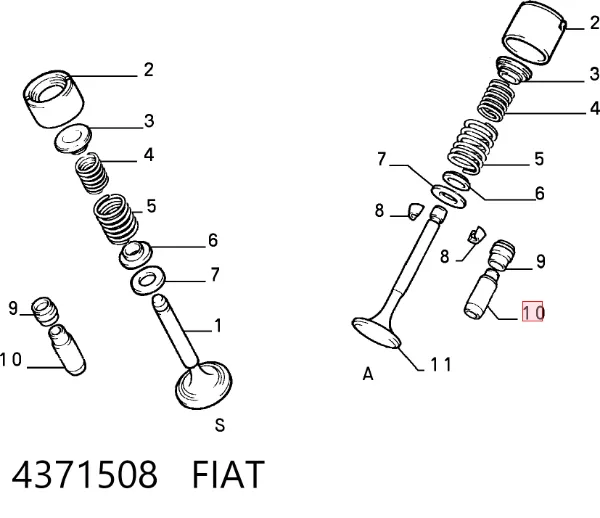 Направляюча клапанів Fiat Croma I