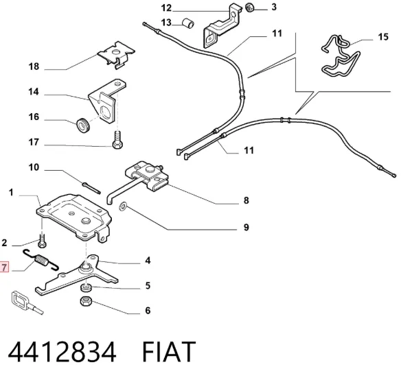 Кронштейн троса ручника 4412834 Fiat/Alfa/Lancia