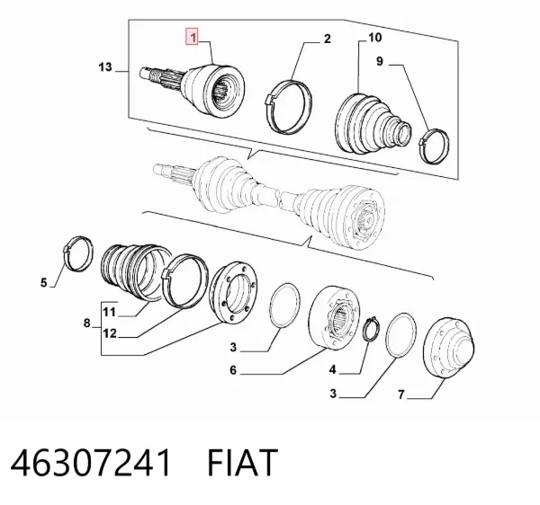 ШРУС зовнішній передній 46307241 Fiat/Alfa/Lancia