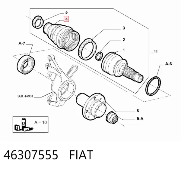 Пильник ШРУСа зовнішній 46307555 Fiat/Alfa/Lancia