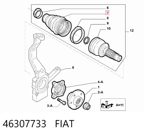 Пильник ШРУСа зовнішній 46307733 Fiat/Alfa/Lancia