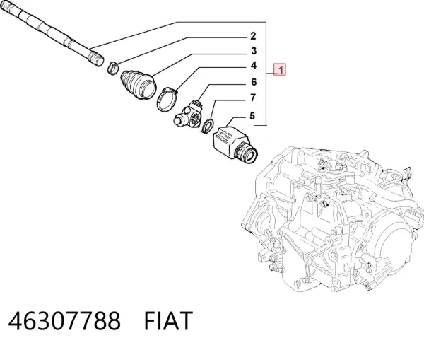 Піввісь права 46307788 Fiat/Alfa/Lancia