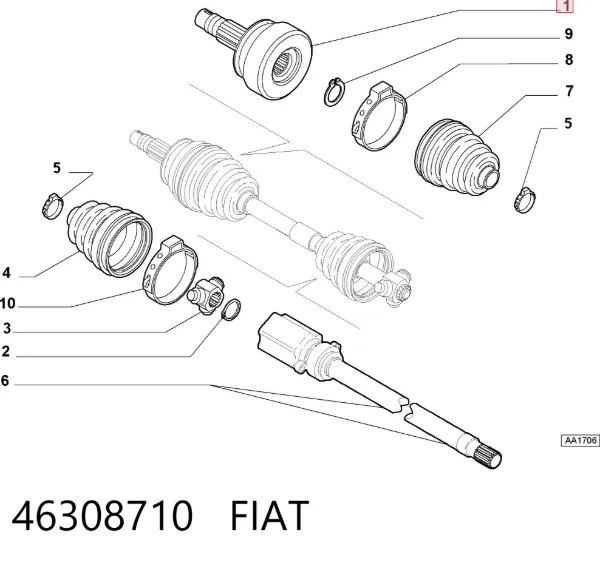 ШРУС зовнішній передній 46308710 Fiat/Alfa/Lancia
