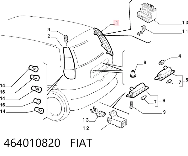 Задня права фара Fiat Punto I