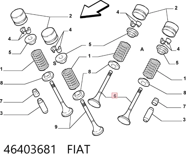 Клапан впускний 46403681 Fiat/Alfa/Lancia