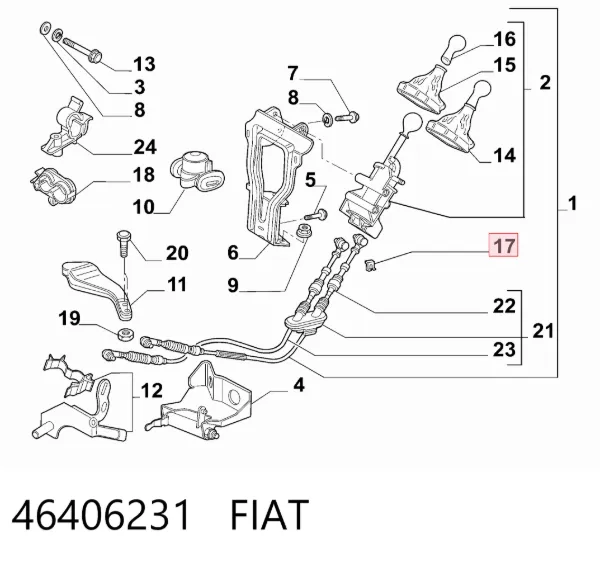 Скоба троса КПП 46406231 Fiat/Alfa/Lancia