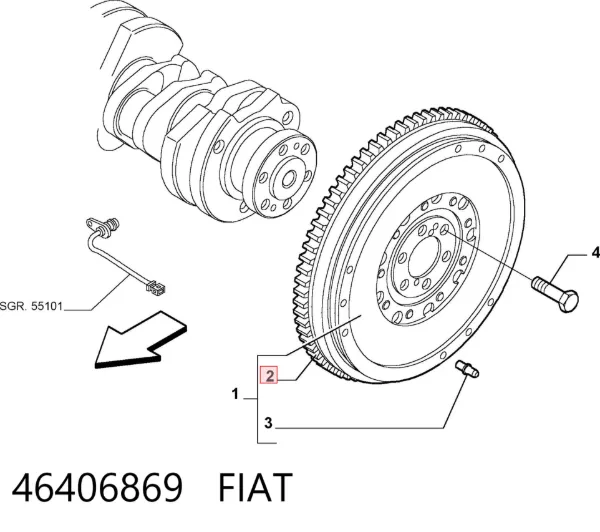 Вінець маховика 46406869 Fiat/Alfa/Lancia