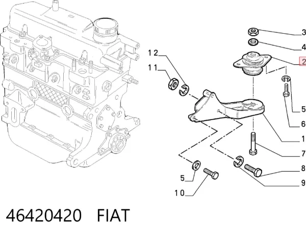 Подушка коробки передач 46420420 Fiat/Alfa/Lancia