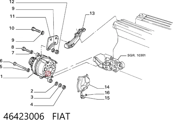 Генератор 46423006 Fiat/Alfa/Lancia