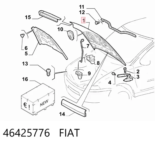 Капот 46425776 Fiat/Alfa/Lancia