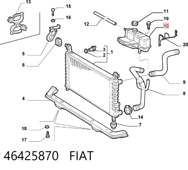Бачок системи охолодження 46425870 Fiat/Alfa/Lancia
