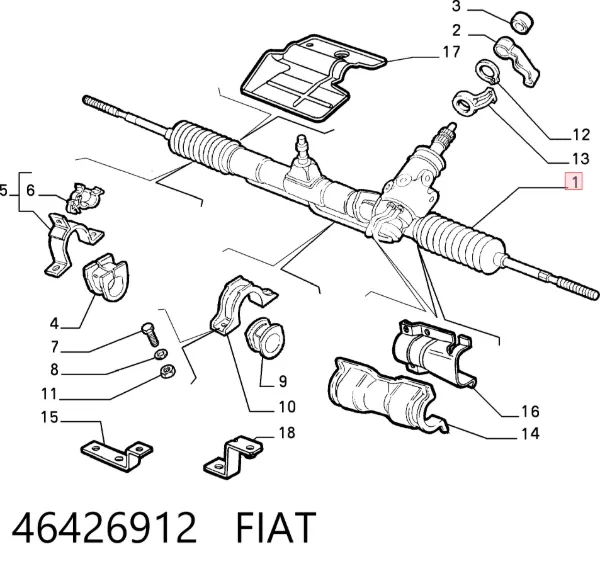 Рульова рейка 46426912 Fiat/Alfa/Lancia