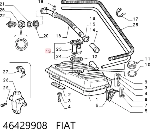 Бензонасос 46429908 Fiat/Alfa/Lancia