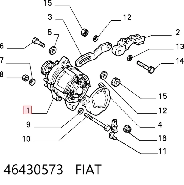 Генератор 46430573 Fiat/Alfa/Lancia