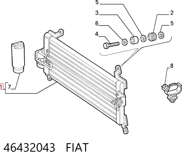 Радіатор кондиціонера 46432043 Fiat/Alfa/Lancia