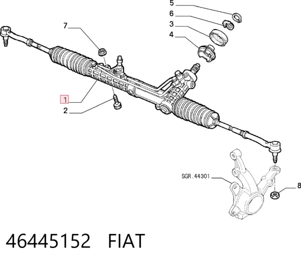 Рульова рейка 46445152 Fiat/Alfa/Lancia