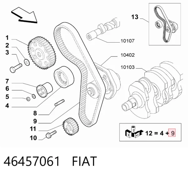 Ремінь ГРМ 46457061 Fiat/Alfa/Lancia