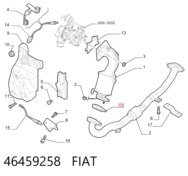 Прокладка глушника 46459258 Fiat/Alfa/Lancia
