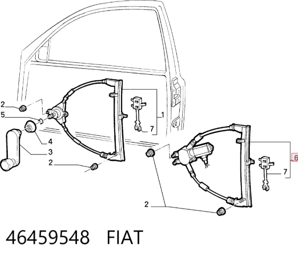 Склопідйомник передньої лівої двері 46459548 Fiat/Alfa/Lancia