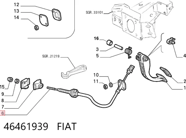 Трос зчеплення 46461939 Fiat/Alfa/Lancia