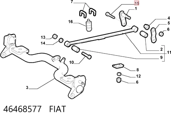 Палець задньої ресори, задній 46468577 Fiat/Alfa/Lancia