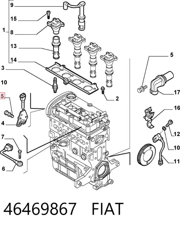 Датчик детонації 46469867 Fiat/Alfa/Lancia