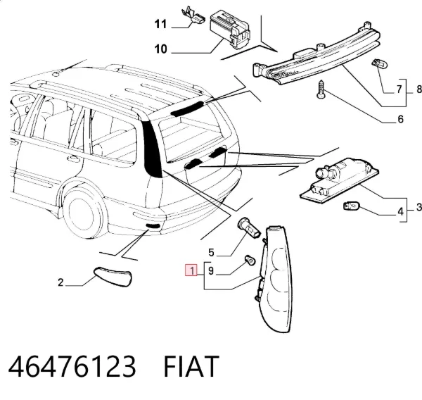 Задня права фара 46476123 Fiat/Alfa/Lancia