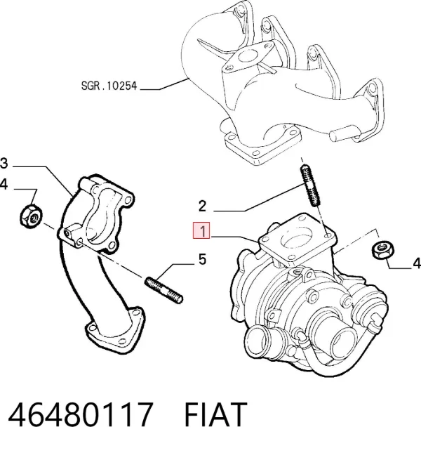 Турбіна 46480117 Fiat/Alfa/Lancia