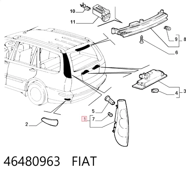 Лівий стоп Fiat Marea 185