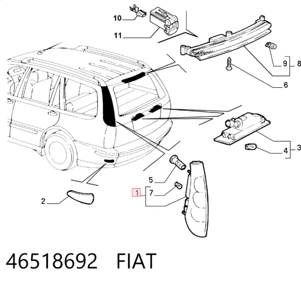 Лівий стоп 46518692 Fiat/Alfa/Lancia
