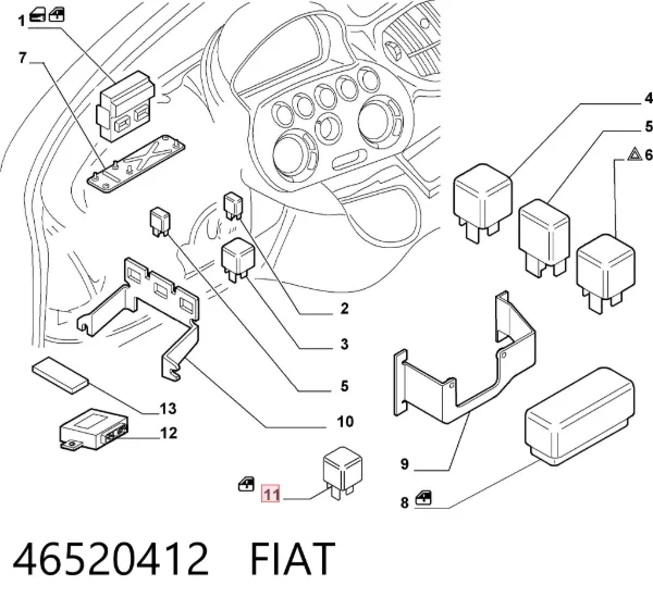 Реле вентилятора 46520412 Fiat/Alfa/Lancia
