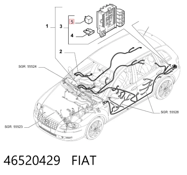 Реле високого струму 46520429 Fiat/Alfa/Lancia