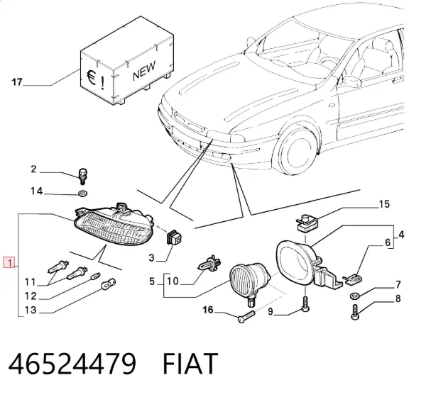 Фара права Fiat Marea 185