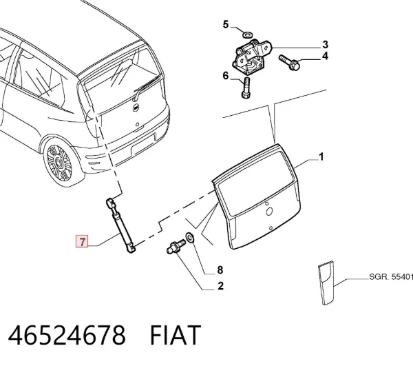 Амортизатор багажника 46524678 Fiat/Alfa/Lancia