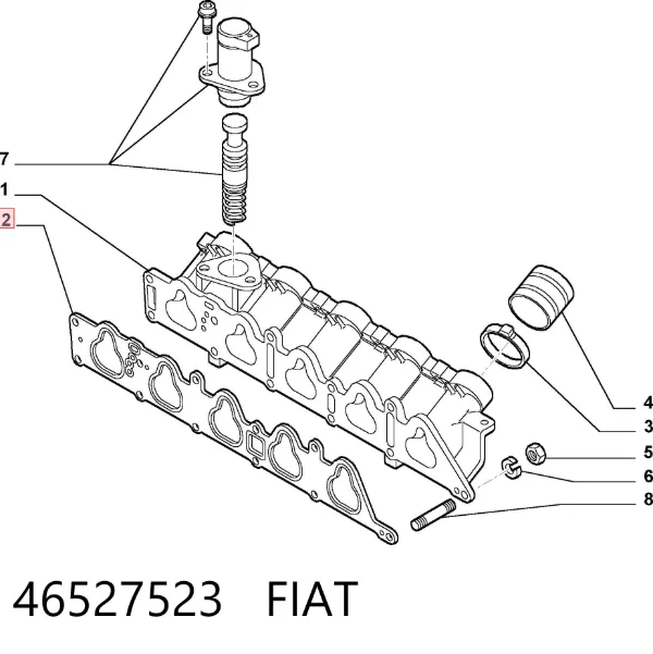 Прокладка впускного колектора 46527523 Fiat/Alfa/Lancia