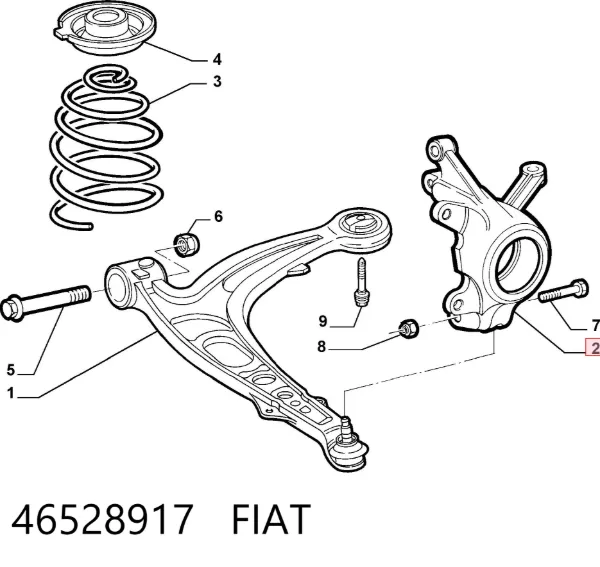 Цапфа - поворотний кулак передній, лівий 46528917 Fiat/Alfa/Lancia
