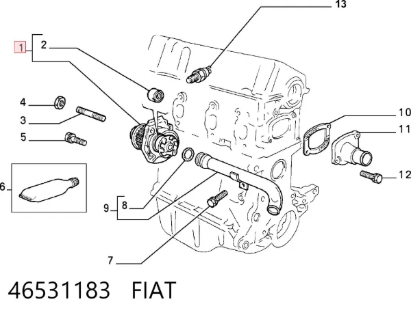 Помпа 46531183 Fiat/Alfa/Lancia