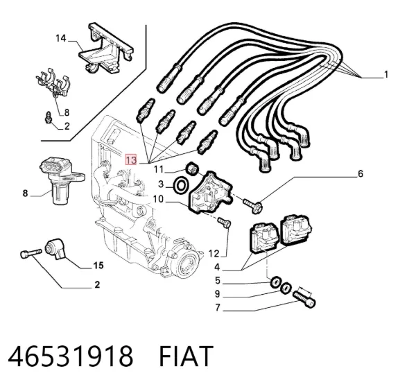 Свічки запалювання 46531918 Fiat/Alfa/Lancia