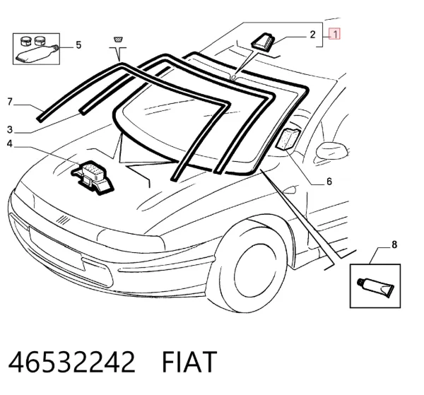 Лобове скло 46532242 Fiat/Alfa/Lancia