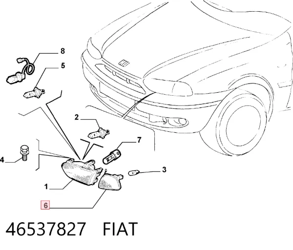 Вказівник повороту лівий 46537827 Fiat/Alfa/Lancia