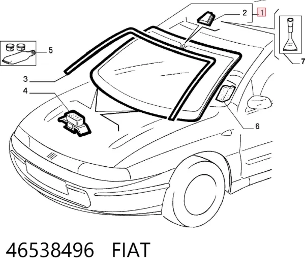 Лобове скло 46538496 Fiat/Alfa/Lancia