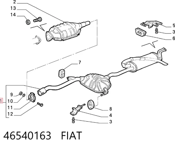 Глушник, задня частина 46540163 Fiat/Alfa/Lancia