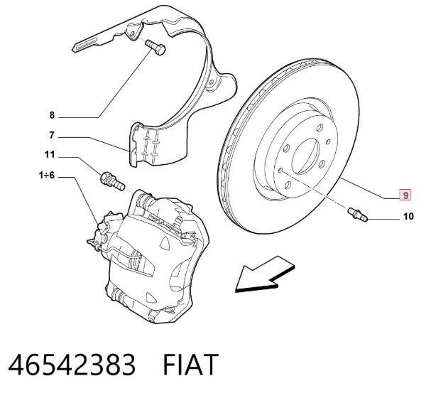 Гальмівні диски передні 46542383 Fiat/Alfa/Lancia