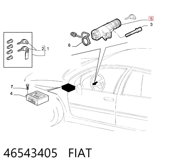 Замок запалювання 46543405 Fiat/Alfa/Lancia