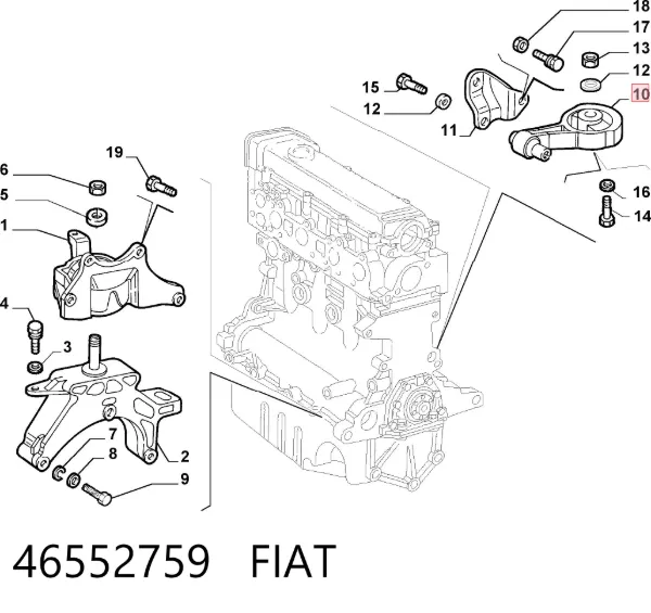 Подушка двигуна задня 46552759 Fiat/Alfa/Lancia