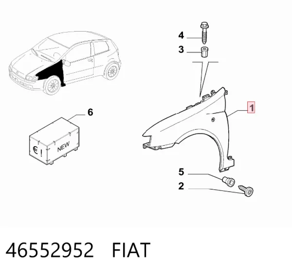Крила 46552952 Fiat/Alfa/Lancia
