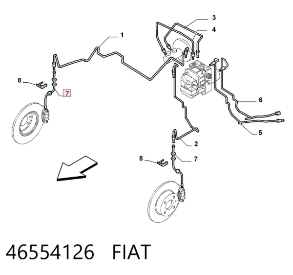 Гальмівні шланги передні 46554126 Fiat/Alfa/Lancia